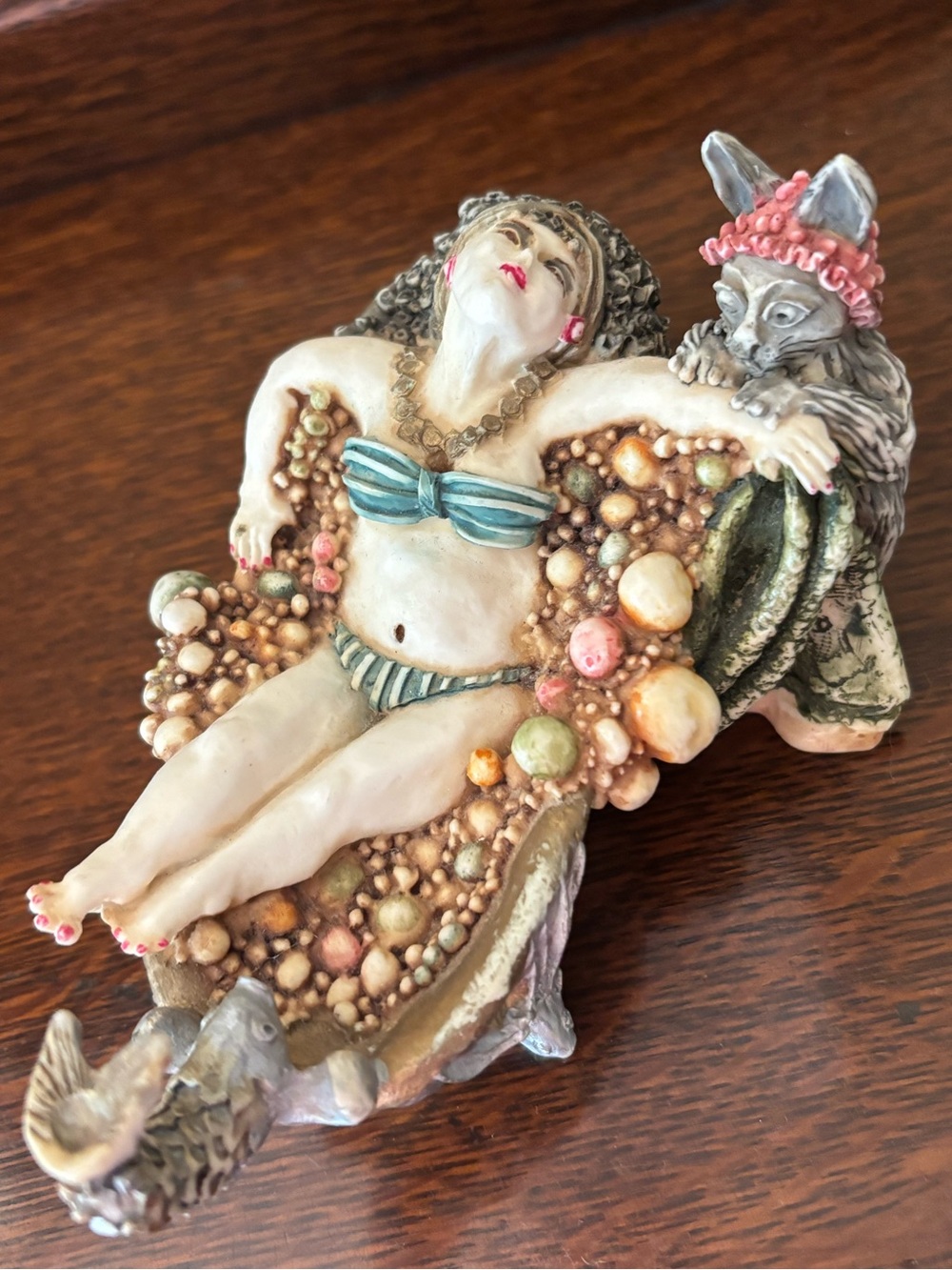 Vintage Harmony Kingdom, Colette and Cat figurine from clair de lune series